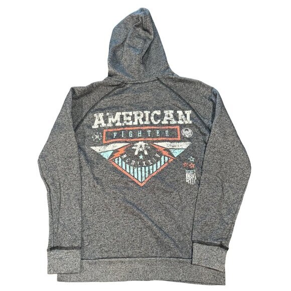 American Fighter Mens Size S Pullover Hoodie Long Sleeve Black Graphic Print |E1 - Picture 2 of 5